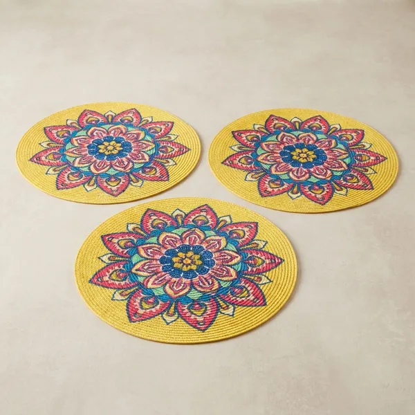 Pack_Of_6_Round_Mandala_Design_Breaded_Printed_Table_Placemats