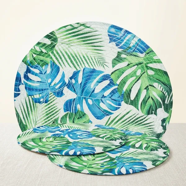 Pack_Of_6_Tropical_Leaf_Print_Round_Placemat_Blue_And_Green_Palm_Pattern