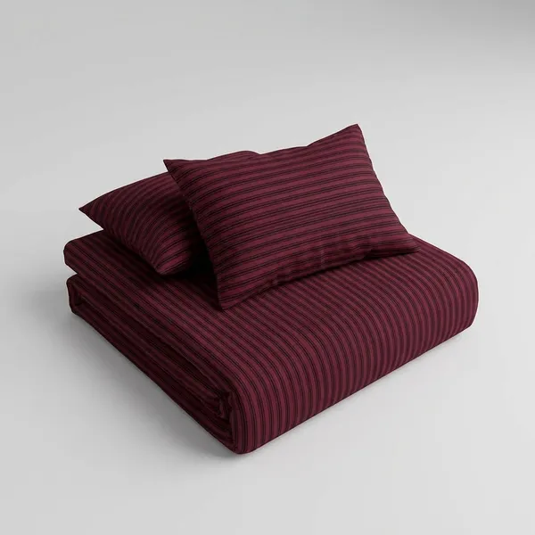 Premium_Striped_Fitted_Bedsheet_Set_With_Pillow_Covers_Maroon