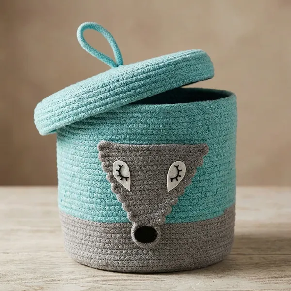 Handmade_Crochet_Fox_Storage_Basket_With_Lid_Turquoise_Blue