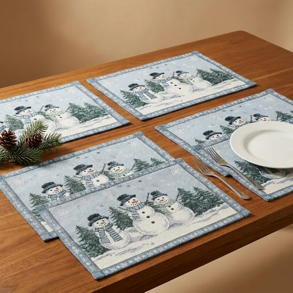 Pack_Of_6_Winter_Snowman_Christmas_Dining_Table_Placemats