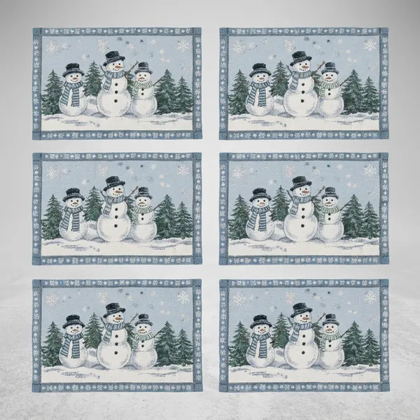 Pack_Of_6_Winter_Snowman_Christmas_Dining_Table_Placemats
