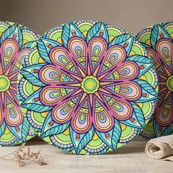 Pack_Of_6_Colorful_Mandala_Design_Round_Coaster_Vibrant_Floral_Pattern_Home_Decor_Accessory