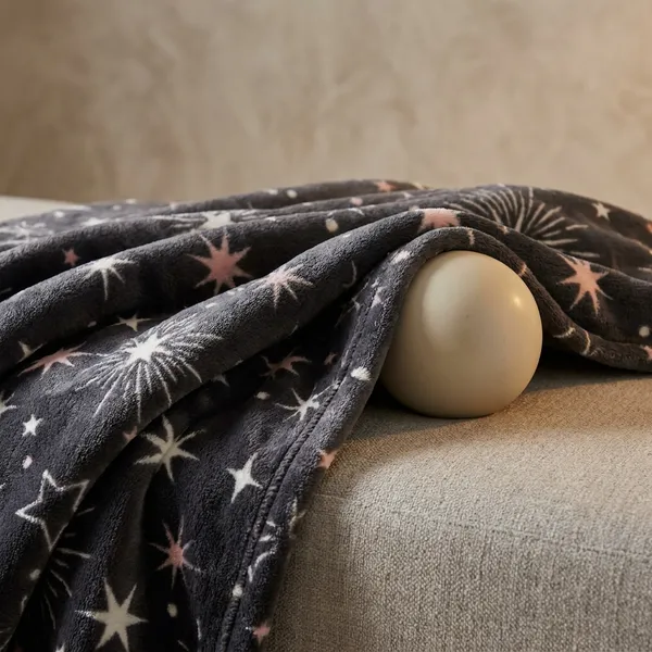 Glow_In_The_Moon_Double_Bed_Blanket_Grey_With_Colorful_Stars
