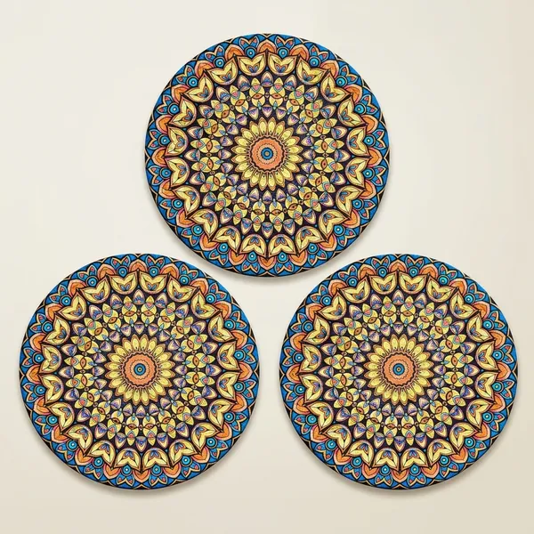 Pack_Of_6_Handcrafted_Wooden_Mandala_Wall_Art_Blue_And_Orange_Floral_Design