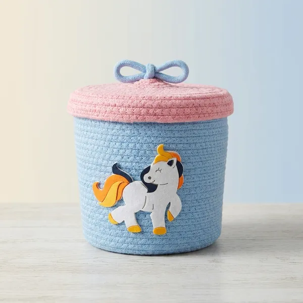 Unicorn_Design_Rope_Storage_Basket_With_Lid_Blue_And_Pink