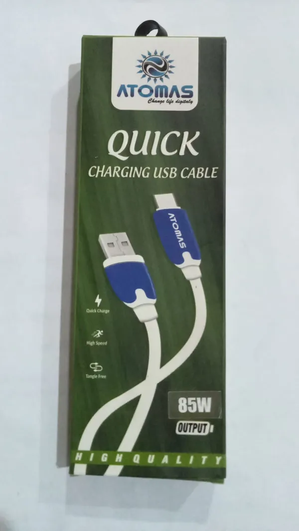 Atomas_Quick_Charging_Usb_Cable_-_85W_Output,_High_Speed_Data_Transfer,_Blue_And_White,_Tangle-Free_Design