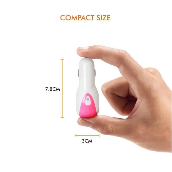 3.1A_Fast_Charging_Car_Usb_Charger_-_Pink_And_White_Compact_Design