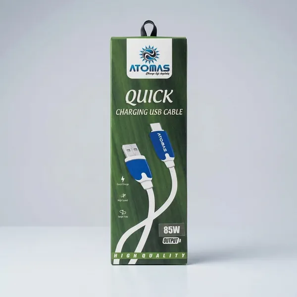 Atomas_Quick_Charging_Usb_Cable_-_85W_Output,_High_Speed_Data_Transfer,_Blue_And_White,_Tangle-Free_Design