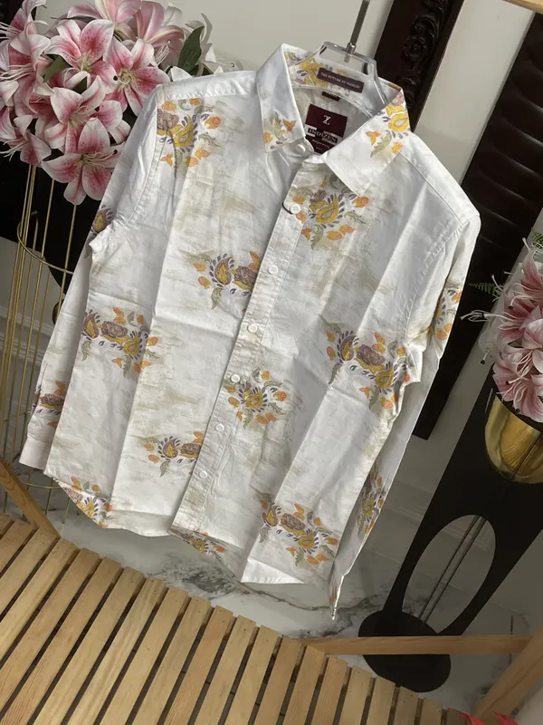 White_Cotton_Regular_Fit_Floral_Embroidered_Shirt_For_Men
