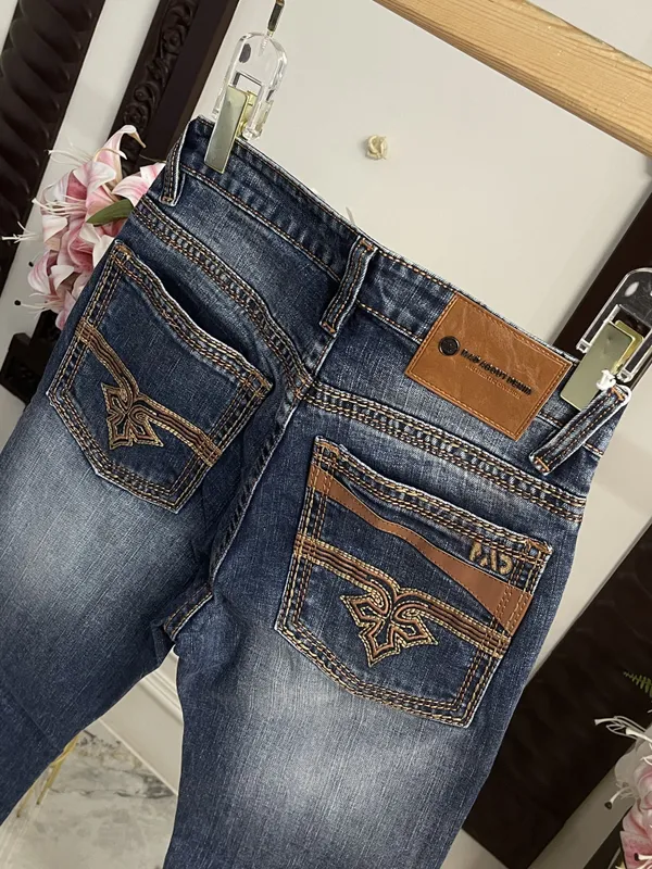 Blue_Denim_Distressed_Flared_Jeans_For_MEN