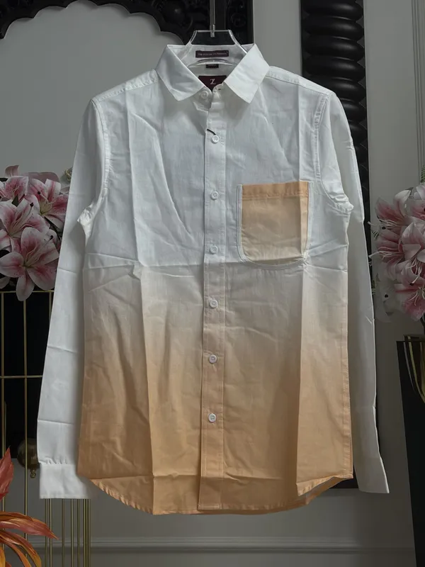 White_Cotton_Color_Block_Casual_Shirt_For_Men