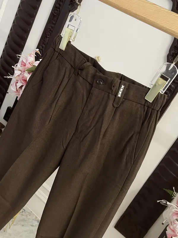 Brown_Linen_Pleated_Tapered_Formal_Trousers_For_Men