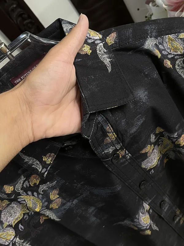 Black_Satin_Floral_Embroidered_Shirt_For_Men