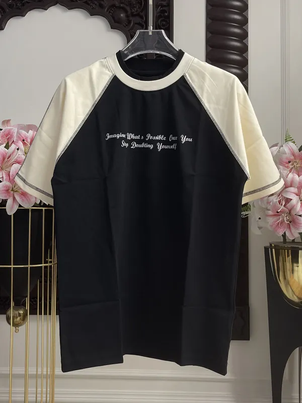 Black_White_Cotton_Raglan_Sleeve_Graphic_T_Shirt_For_Men