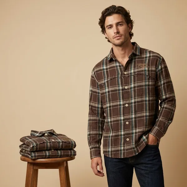 Brown_Cotton_Plaid_Full_Sleeve_Casual_Shirt_For_Men