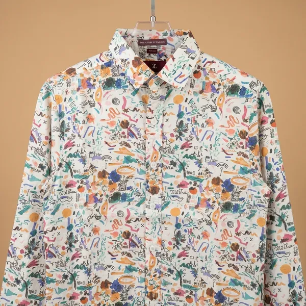 White_Cotton_Abstract_Print_Full_Sleeve_Shirt_For_Men