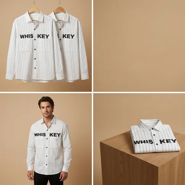 White_Cotton_Pinstripe_Whiskey_Graphic_Shirt_For_Men