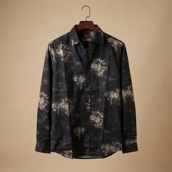 Black_Satin_Floral_Embroidered_Shirt_For_Men