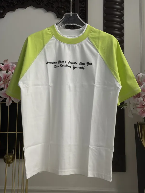 White_Lime_Green_Cotton_Raglan_Sleeve_T_Shirt_For_Men