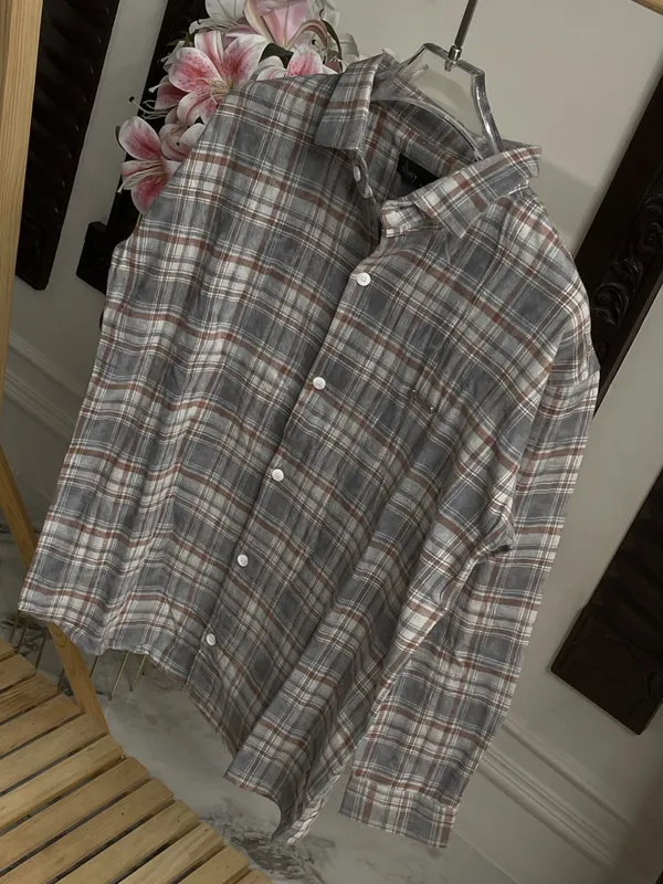 Grey_Cotton_Plaid_Long_Sleeve_Casual_Shirt_For_Men