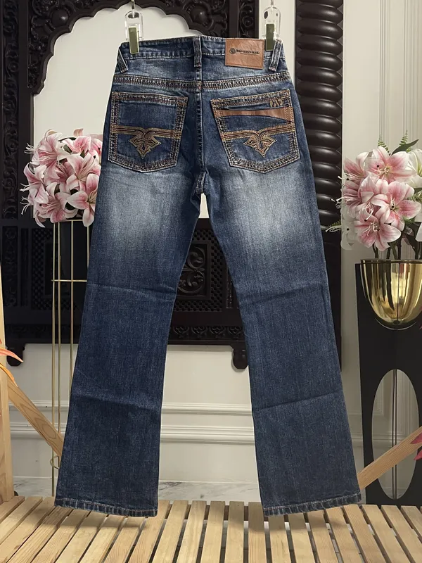 Blue_Denim_Distressed_Flared_Jeans_For_MEN