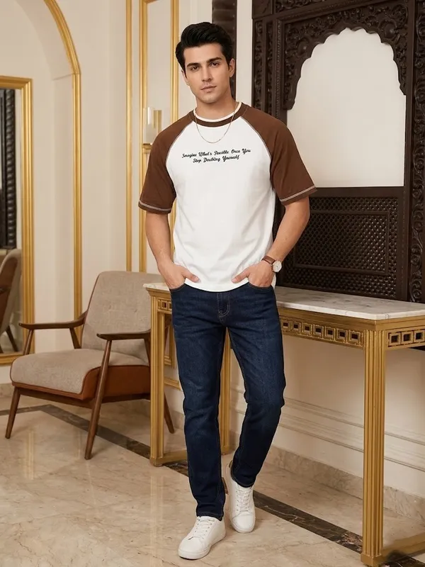 Brown_White_Cotton_Raglan_Sleeve_Graphic_T_Shirt_For_Men