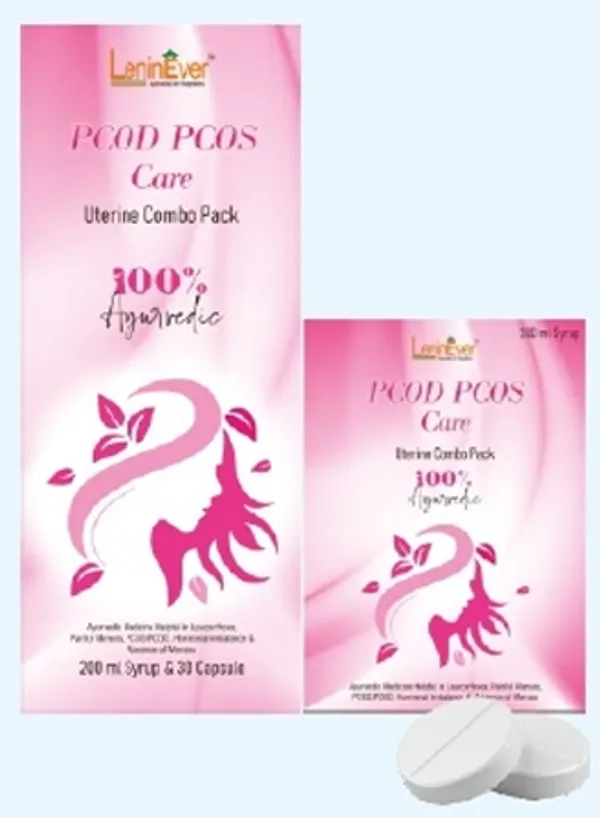 Leninever_Pcod_Pcos_Care_Uterine_Combo_Pack_100%_Ayurvedic_Syrup_And_Capsule