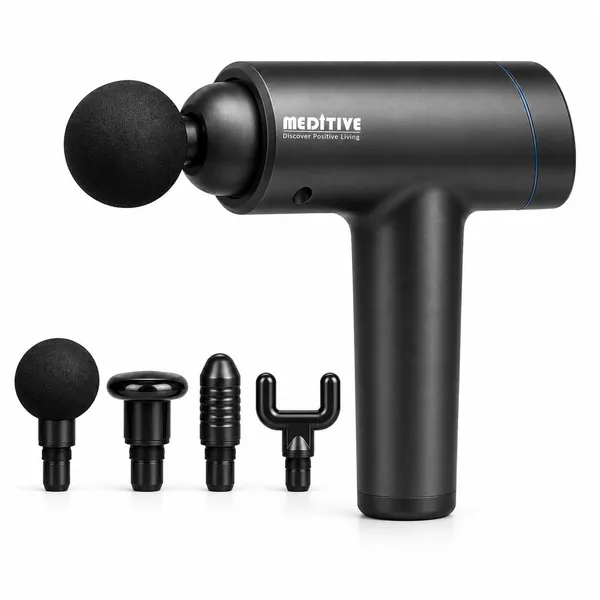 MEDITIVE_Deep_Tissue_Gun_Massager_–_6_Speed_Levels_Body_Massager,_Electric_Massage_Gun_for_Pain_Relief,_Type-C_Charging,_Quiet_Operation,_4_Massage_Heads,_Handheld_Full_Body_Massager_Machine_for_Muscle_Recovery
