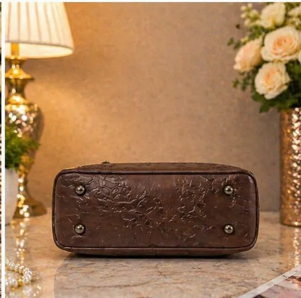 Brown_Floral_Embossed_Leather_Handbag_with_Dual_Handles