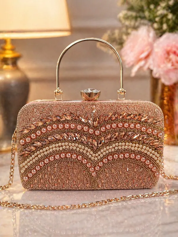 Elegant_Rose_Gold_Embellished_Clutch_with_Pearl_and_Crystal_Detailing