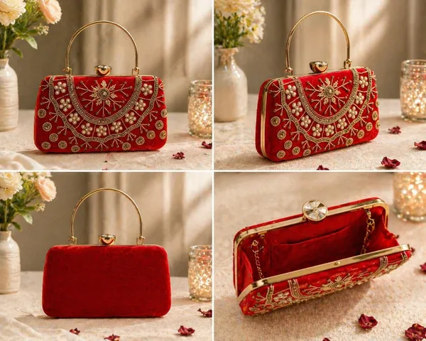 Red_Embroidered_Velvet_Clutch_Bag_with_Golden_Handle