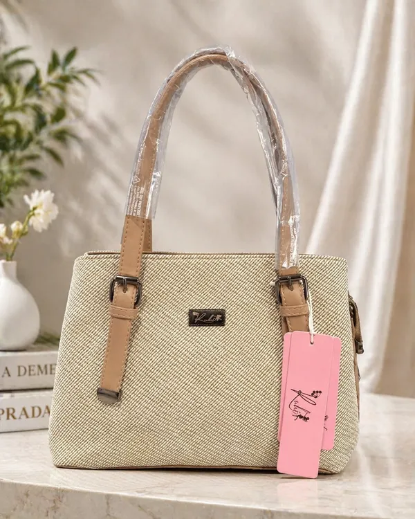 Stylish_Beige_Textured_Handbag_with_Pink_Tag