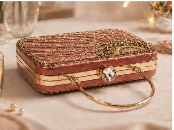 Embellished_Pink_and_Gold_Clutch_Bag_with_Handle