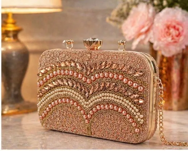 Elegant_Rose_Gold_Embellished_Clutch_with_Pearl_and_Crystal_Detailing
