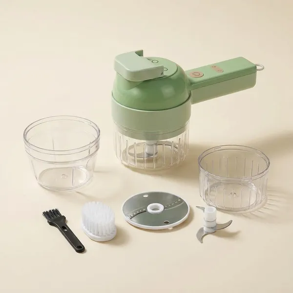 4_In_1_Electric_Vegetable_Cutter_And_Food_Chopper_Green