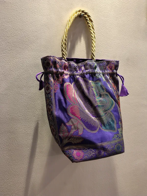 Purple_____Banarsi_Silk_Potli_Bag_With_Golden_Rope_Handle_For_Women