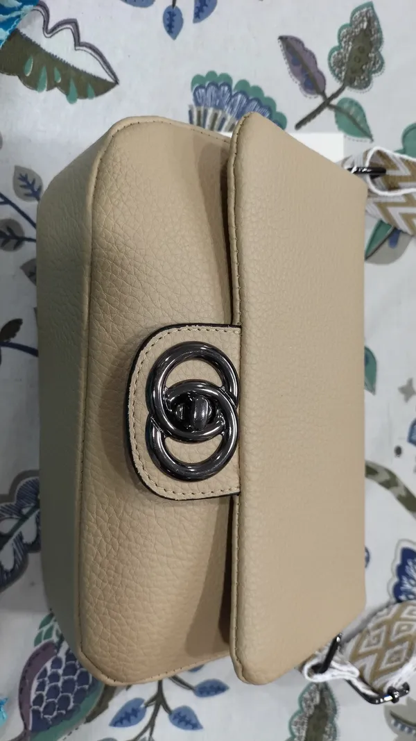 Beige_Crossbody_Sling_Bag_With_Patterned_Strap_And_Turn-Lock_Closure_For_Women