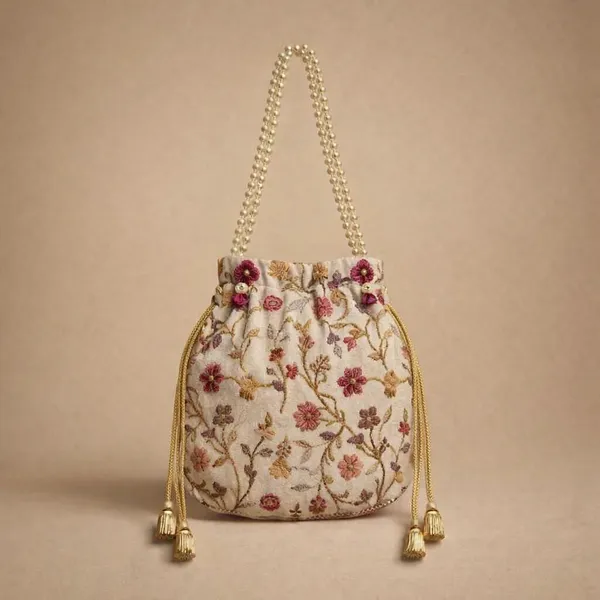 Beige_Embroidered_Floral_Embellishments__Potli_Bag_For_Women