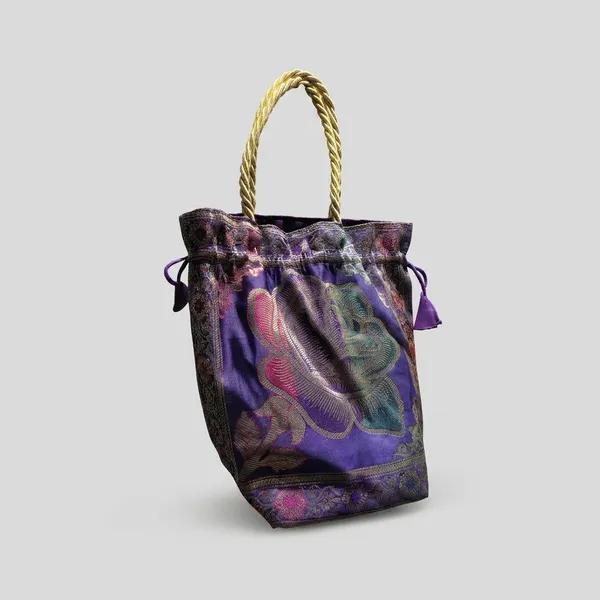 Purple_____Banarsi_Silk_Potli_Bag_With_Golden_Rope_Handle_For_Women