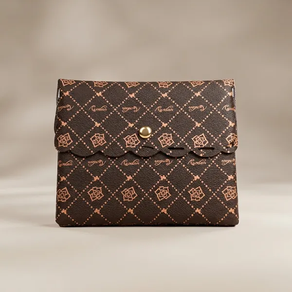 Brown_Patterned_Fabric_Wallet_With_Button_Closure_For_Women