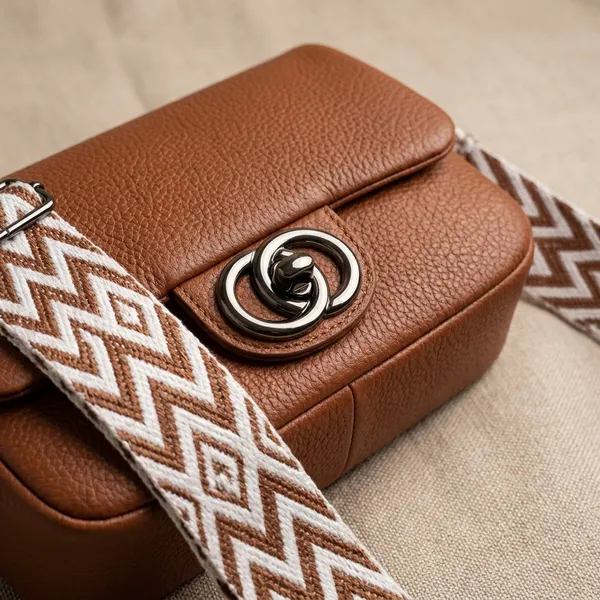 Brown_Sling_Bag_With_Patterned_Strap_For_Women