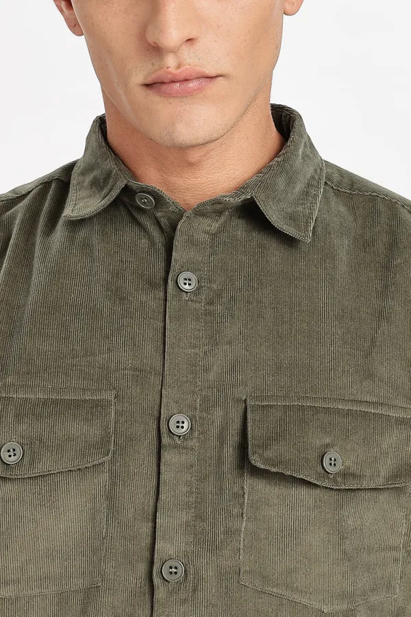 Brown_Solid_Corduroy_Shacket_For_Men