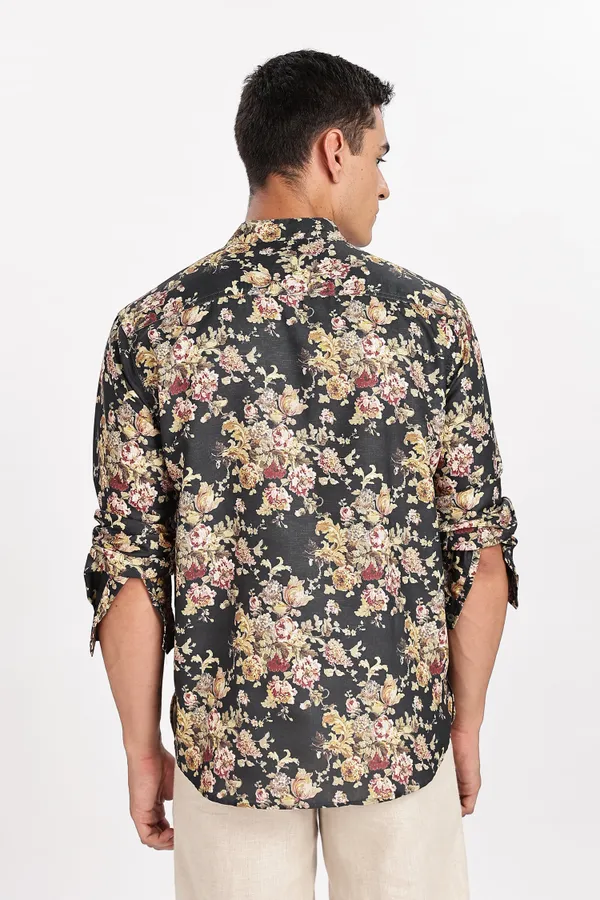 Multicolour_Floral_Print_Cotton_Kurta_For_Men