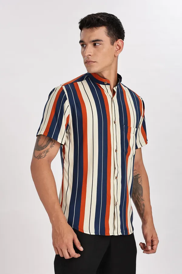 Multicolour_Solid_Cotton_Shirt_For_Men