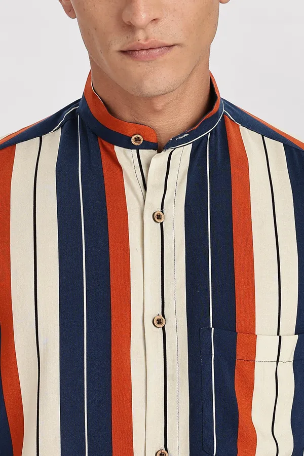 Multicolour_Solid_Cotton_Shirt_For_Men