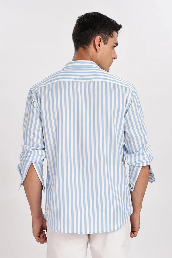 White_Stripe_Cotton_Shirt_For_Men