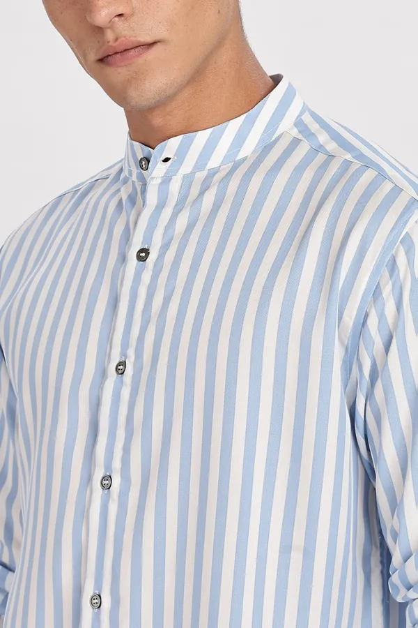 White_Stripe_Cotton_Shirt_For_Men
