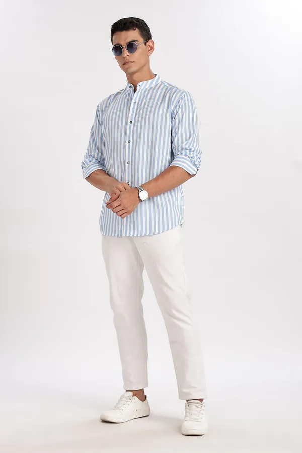 White_Stripe_Cotton_Shirt_For_Men
