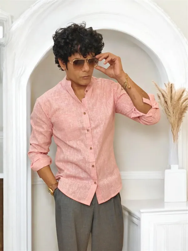Pink_Khadi_Cotton_Shirt_For_Men